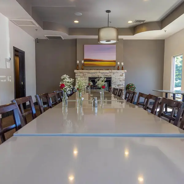 The Giardino's function room with a long table